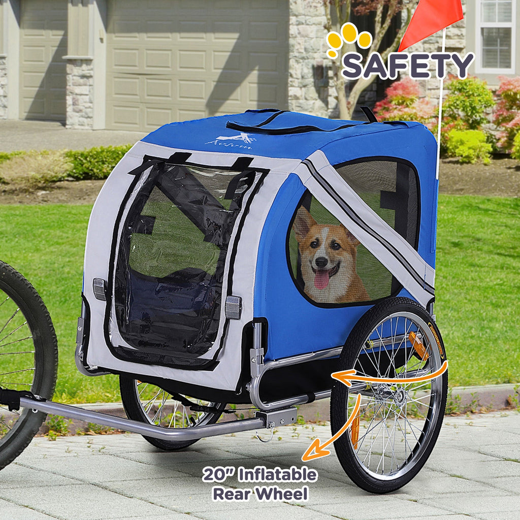 Aosom All-Terrain Dog Bike Trailer with Mesh Screen