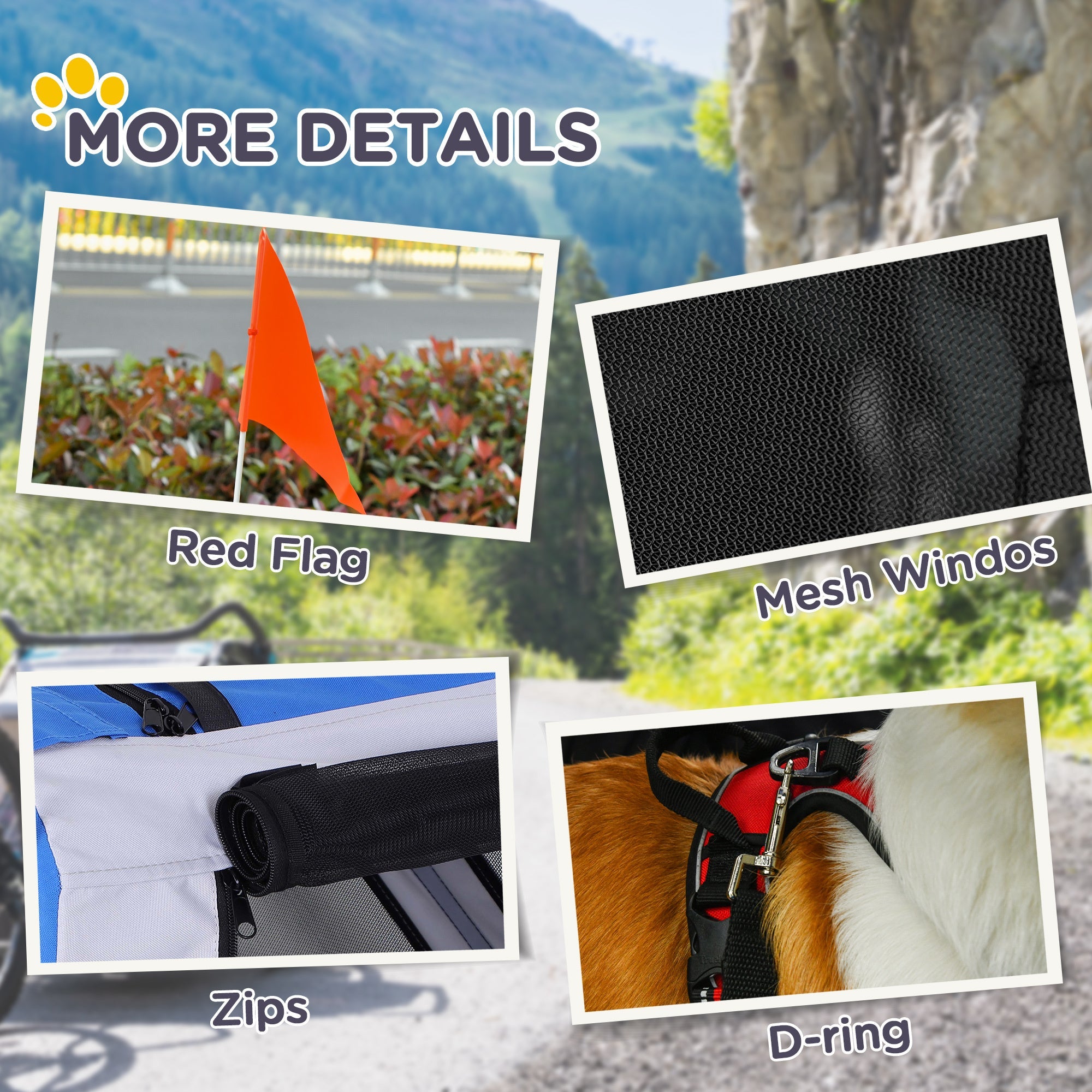 Aosom All-Terrain Dog Bike Trailer with Mesh Screen