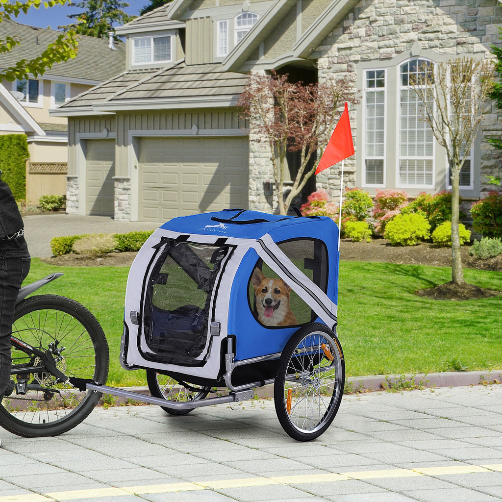 Aosom All-Terrain Dog Bike Trailer with Mesh Screen